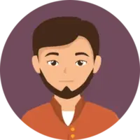 Man, lichte huid, kort donkerbruin haar, sik, bruin vest