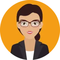 Vrouw, lichte huid, lang donkerbruin haar, bril, zwart jasje