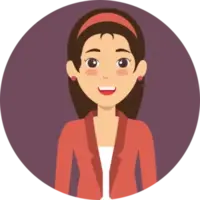 Vrouw, lichte huid, lang donkerbruin haar, rood jasje, haarband